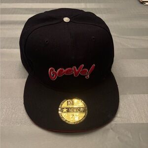 Geeve Black Cap with Red Embroidery
